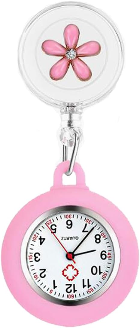 Nurse Watch, Retractable Nurse Lapel Watch Clip On Quartz Watch Nursing Watch with Second Hand for Doctor Nurse