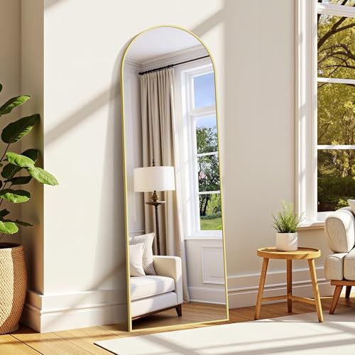 WOLIBEER Großer Ganzkörperspiegel 161x52 cm XXL Standspiegel und Wandspiegel mit Goldrahmen aus...