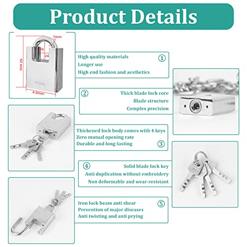 Bicycle Chain Lock, Motorcycle Lock, Advanced Hardened Safety Chain, Generator, Outdoor Furniture, Fence Door Lock, Glass Door Lock, Barbecue Rack Safety Lock #TOP6