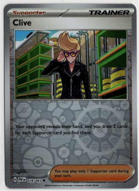 Amazon.com: 078/091 - Clive - Reverse Holo - Paldean Fates