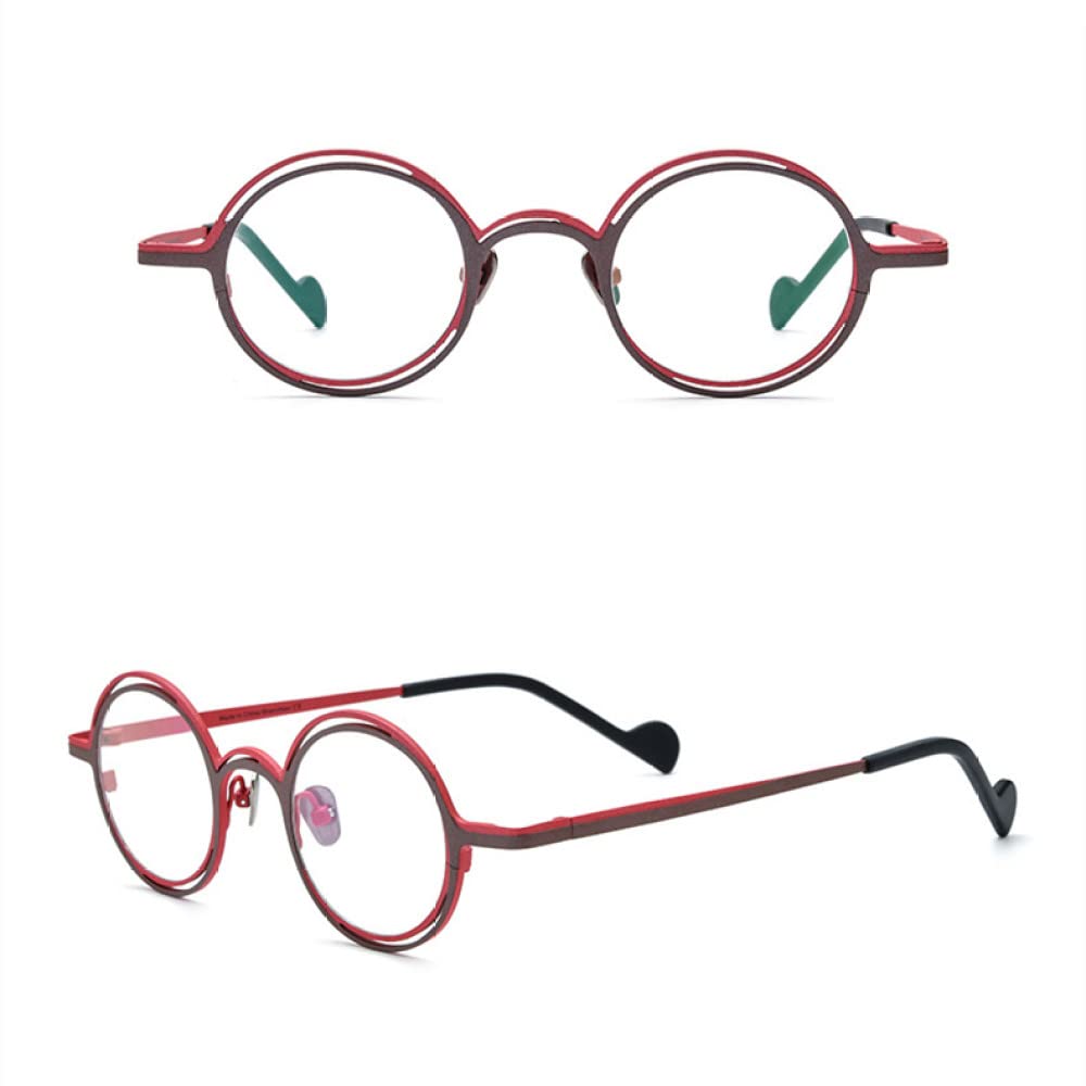 Super lekkie czyste dwukolorowe okulary ze stopu tytanu męskie Retro okrągłe oprawki do okularów damskie