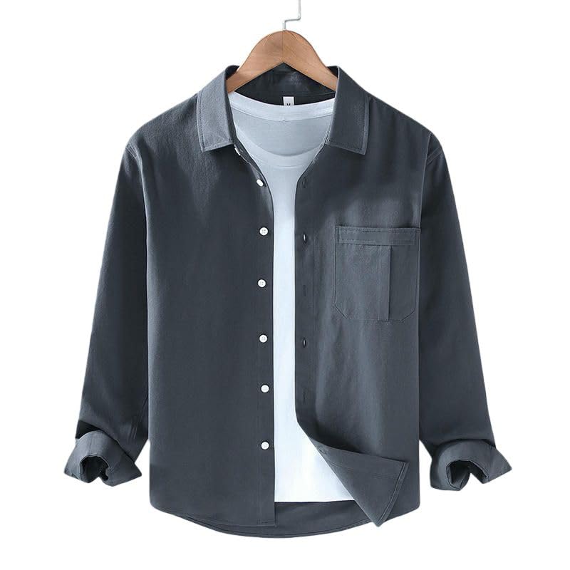 Camisa de trabajo de algodón ligera estilo vintage japonés ajustada 4