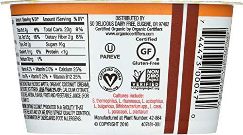 SO DELICIOUS Peach Coconut Milk Yogurt, 5.3 OZ