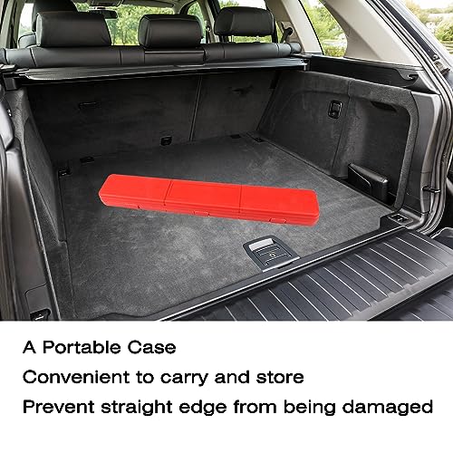 24 Inch Machinist Precision Steel Straight Edge Tool, Cylinder Head Straight Edge, Straight Edge Machined Flat with Complimentary Feeler Gauges for Checking Cylinder Heads and Engine Blocks