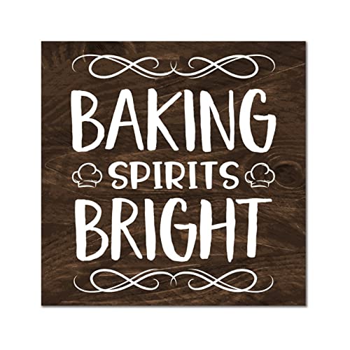 Plaque murale bois Baking Spirits : déco cuisine vintage maison