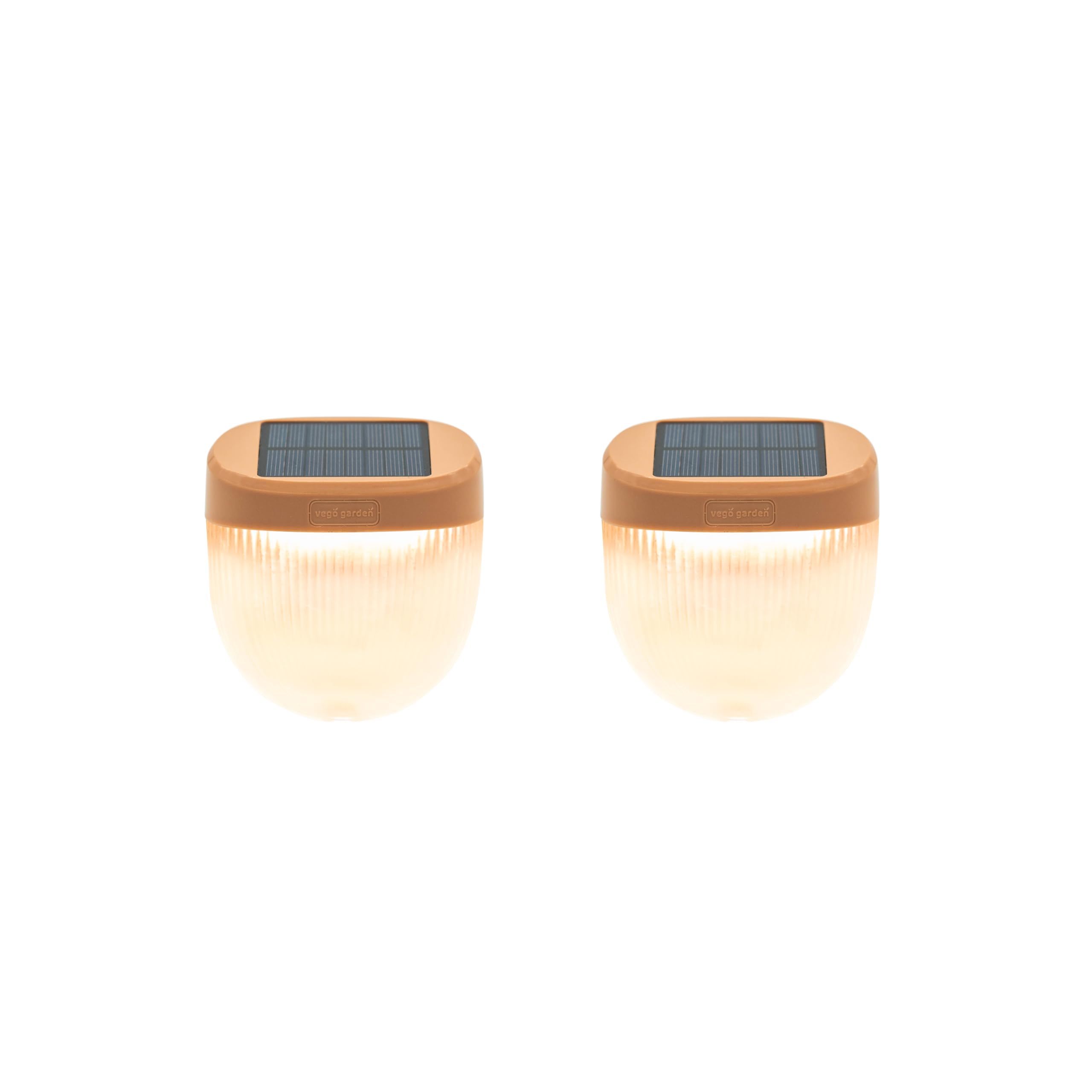 Photo 1 of Vego garden Rippled Solar Garden Lights with Auto Sensors Magnetize Securely to Raised Beds, IPX4 Waterproof Outdoor LED Light for Patio & Yard Terra Cotta, 2 Pack