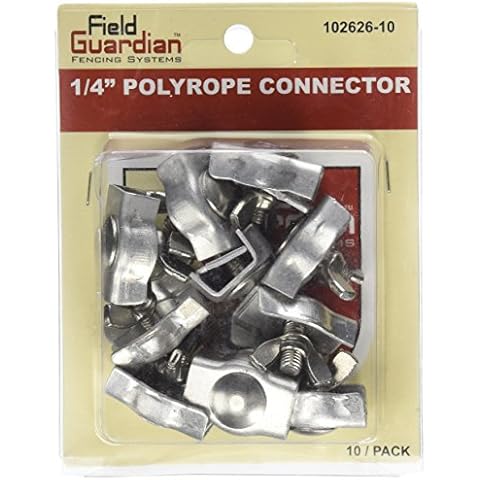 Field Guardian 10-Pack Polyrope Connector, 1/4-Inch,silver Cover