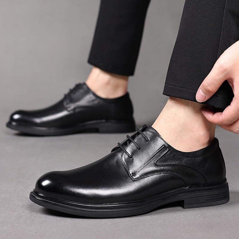 Men's Genuine Leather Dress Shoes Classic Lace Up Pointed Toe Oxfords Shoes Fashion Comfort Business Derby Shoes for Men2