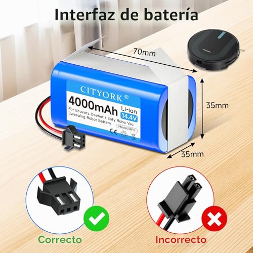 Miniatura 9 de Cityork 4000mah Litio Batería Para Conga Excellence 990 950 1090 1790 1990 2290 Ultra,Para Proscenic 850t, Para Venga 3000 3001,Para Ultenic D5 D5s Pro,Para Bagotte Bg750 Bg600 Max,Para Honiture G20