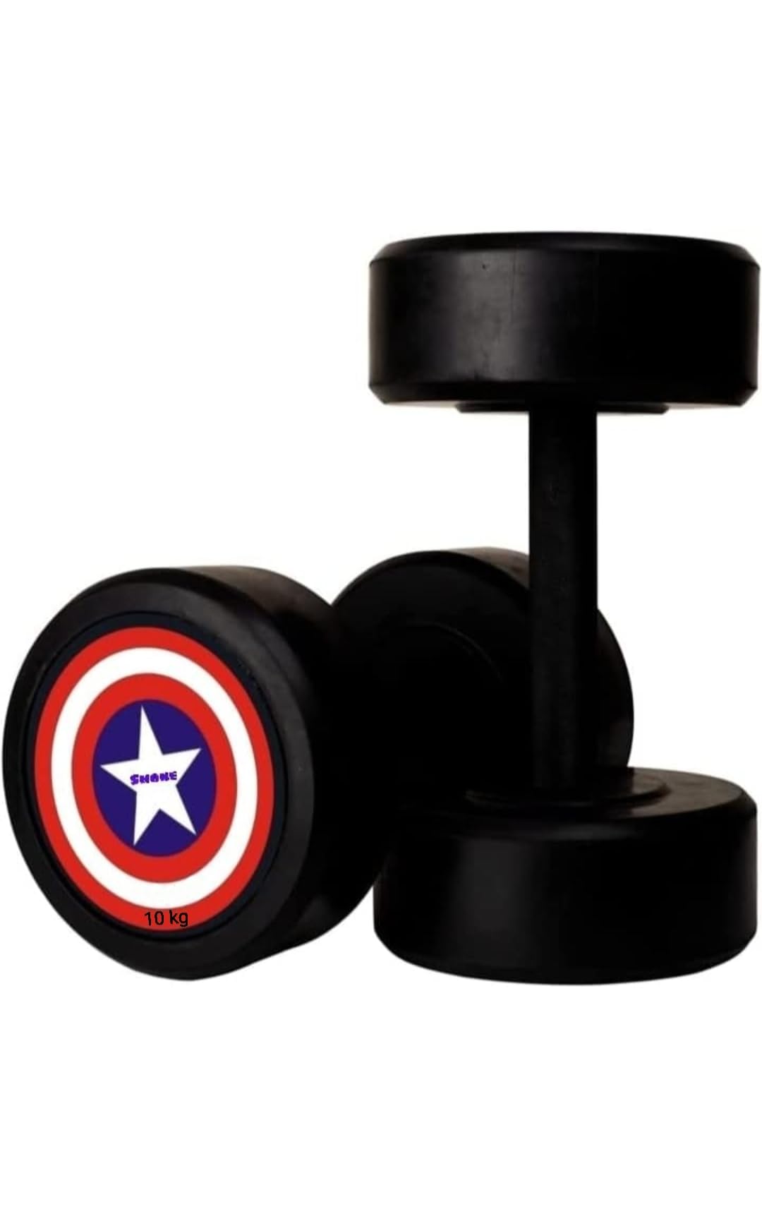 Shone 10kg Captain America Dumbbells Set of 2 / Dumbles Set for Home Gym/Dumbbels 10kg Pair for Men Women/Rubber Dumbbels Set 10kg / Rubber Coated Dumbells 10kg / Workout Dambal/Pack of 2 / 10kg Each (B096MH8GYS) Amazon Price History, Amazon Price Tracker