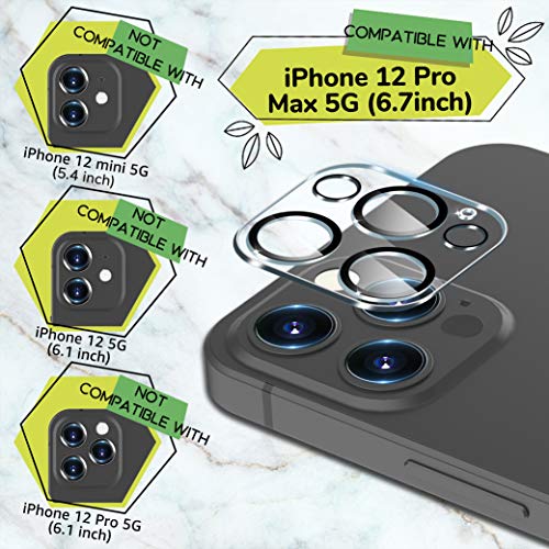 [ 3 Pack] UniqueMe Compatible with iPhone 12 Pro Max 6.7" Camera Lens Protector Tempered Glass,[Case Friendly][New version][Scratch-Resistant][Easy Installation] -Black Circle - Thumbnail 3