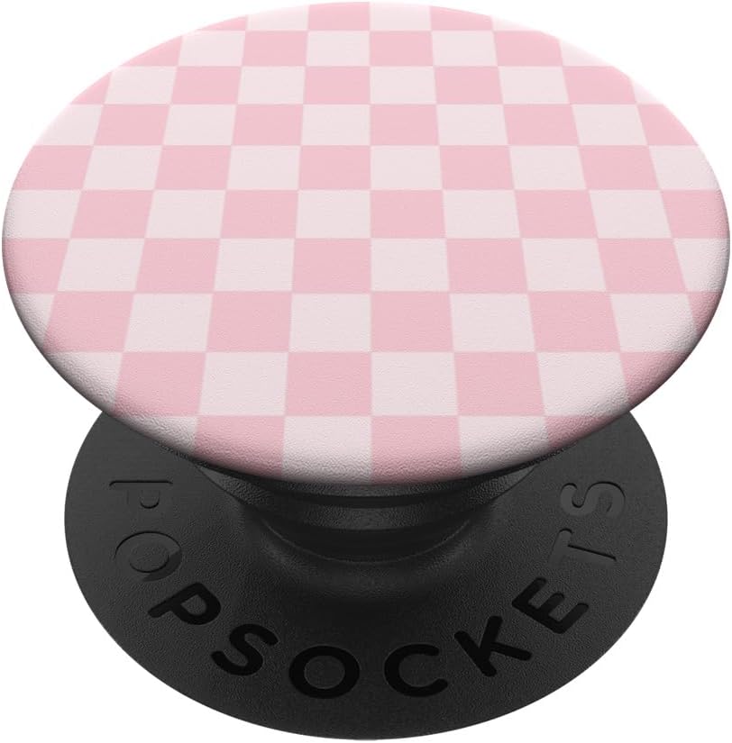 Classic Checkered Checker Checkerboard Blush Pink Pattern PopSockets Adhesive PopGrip