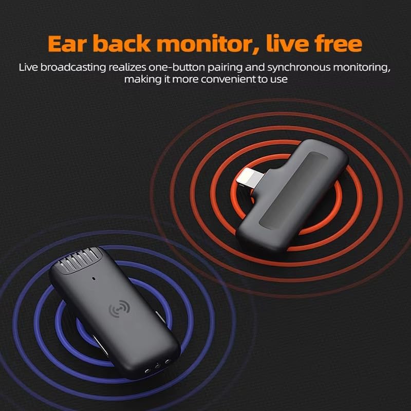 Image of GADGETSWEAR Q8 Dual Wireless Lavalier Microphone with LED Display Case, Noise Cancelling Lapel Microphone for YouTube, Vlogging, Recording, Plug & Play for iPhone, Android (J13 Mic)
