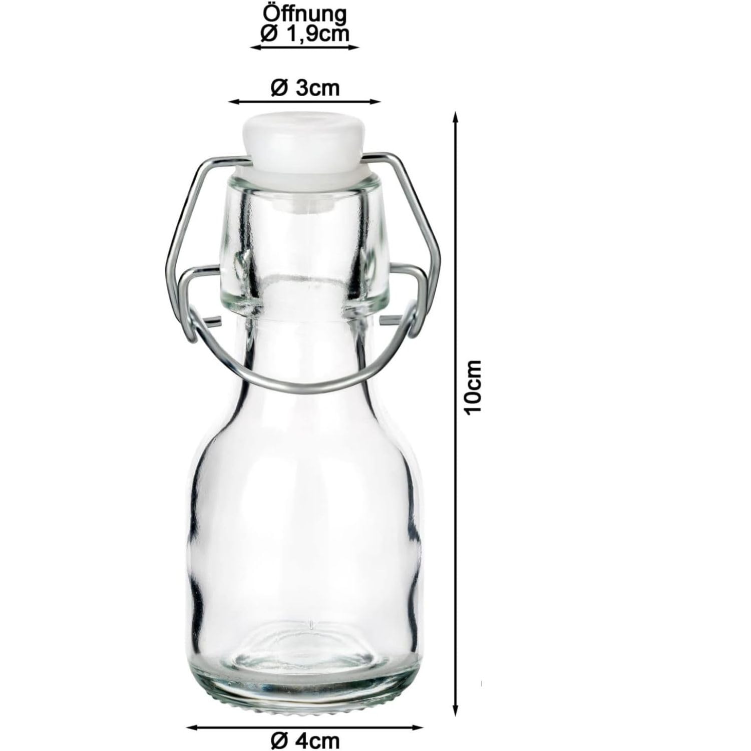 Dszapaci 96 Fioles en Verre de 60 ml, Mini bouteilles Verre avec Bouchon Mécanique, petite Bouteilles en Verre de Remplissage, petites Bouteilles à Liqueur