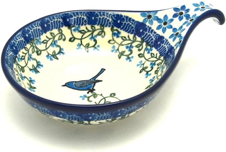 Polish Pottery Spoon/Ladle Rest - Song Bird