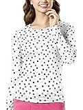 WonderWink Women's Layers Printed Long Sleeve Tee, Dots in Style, Small