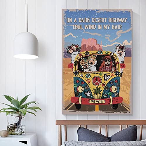Poster con animali RBWVintage Hippie Dark Desert