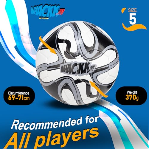 Image of WHACKK Pele Black & White Football (Size 5) - 32-Panel Durable PVC Ball
