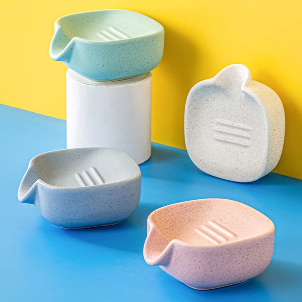 Jabonera Cerámica nórdica Drenaje con encimera jabonera con baño Interior Lavabo baño baño Inodoro Creativo Simple jabón Estante baños Suministros Caja de Jabón