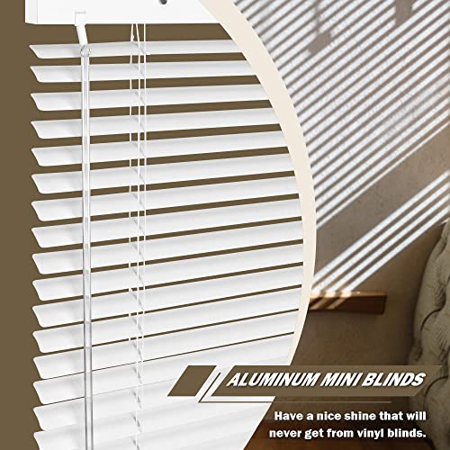 Hidodo Corded Aluminum Mini Blinds Horizontal Window Blinds, Anti-Uv Waterproof Light Adjustment Metal Blinds For Windows And Home, 36" W X 64" L, White #TOP2