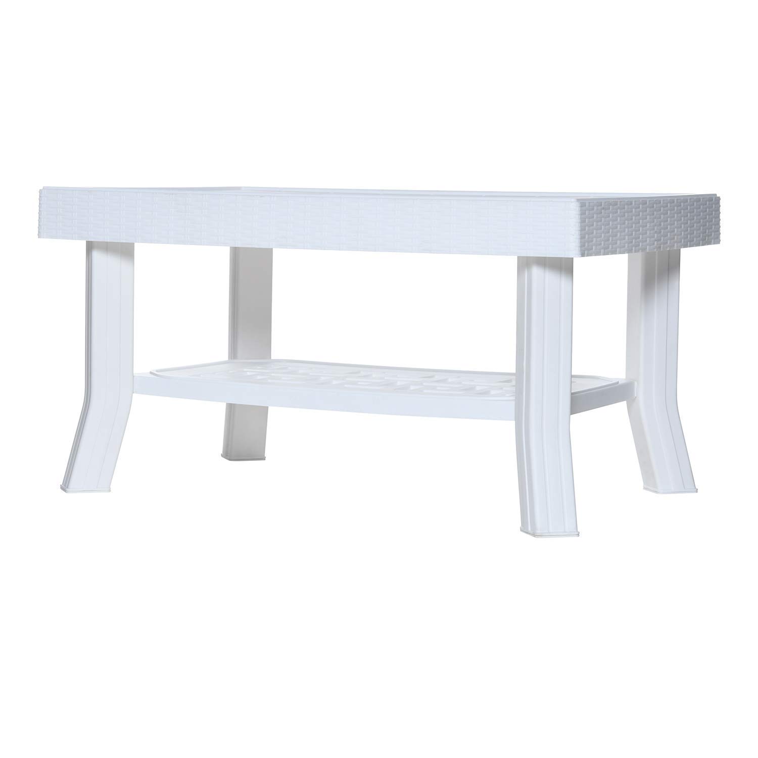 Supreme Vegas Center/Coffee Plastic Table for Home and Garden (Brown) (White) 1