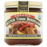 Better Than Bouillon Organic Roasted Beef Base, Made with Seasoned Roasted Beef, USDA Organic, Blendable Base for Added Flavor, 38 Servings Per Jar, 8 OZ (Pack of 1)