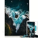 Puzzle Wave Island 1000 pièces Jeu Amusant et Facile à Transporter Pièces nettes et sans bavures Format Voyage (50x75cm)