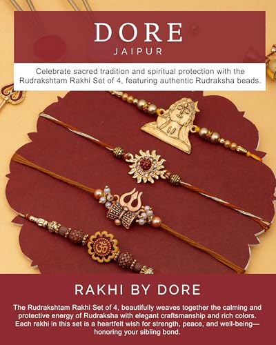 Image of Hyperfoods Rakhi Gift For Brother Rakhi With Gift For Brother Rakhi For Brother Set Of 5 Dry Fruits Combo Pack Rakhi For Brother With Dry Fruits Pack Of 6 Dryfruits Rudrakshtam Rakhi Pack Of 4