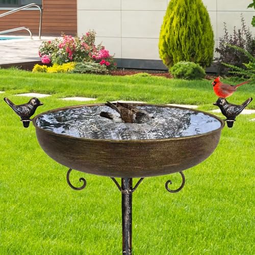 HJHHARTSPACE Cast Iron Bird Bath, Bird Baths for...