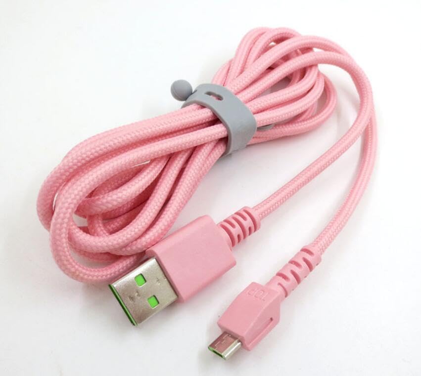 Coyktonty USB Charging Cable for Thunderbolt Basilisk Ultimate Naga Pro DeathAdder V2 Pro Viper Ultimate Mouse with 5.9ft Cable (Pink)