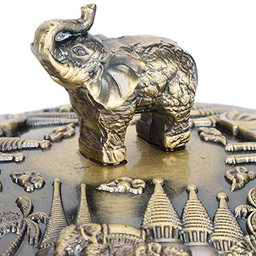 Garosa Vintage asbak, unieke stijl, zinklegering, metalen asbak met ivoorvormig ornament, winddicht deksel, voor… - Image 4