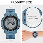 GOLDEN HOUR Mens Waterproof Digital Sport Watches Wide Screen Easy Read Display Military Style with Rubber Strap - Image 4