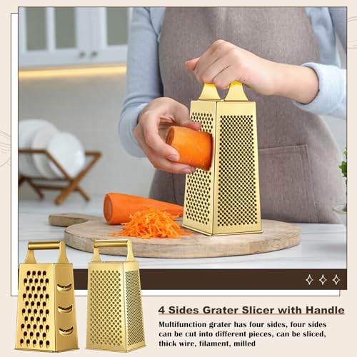 Set de 8 accesorios de cocina en acero inoxidable dorado miniatura 6