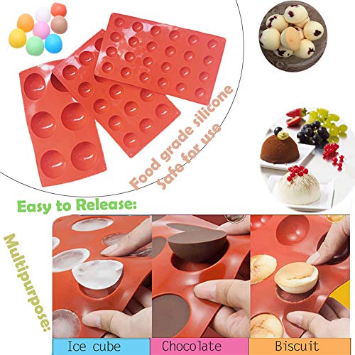 Semicircle Silicone Mold,Shxmlf Half Sphere Chocolate, Candy and Gummy Mold Teacake Bakeware Set for Cake Decoration Mousse Dome Jelly Ice Cream Bombe Cupcake Baking Mold, Assorted Size,Set of 4 - Thumbnail 5
