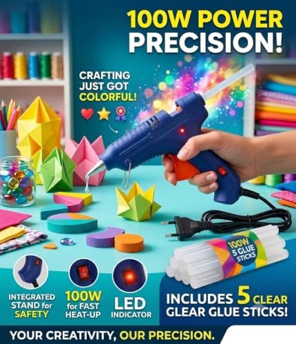 Image of 60 W Glue Gun with 5 Glue Sticks for DIY art and craft