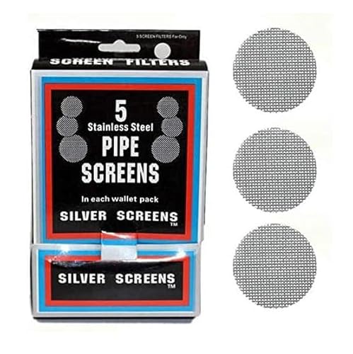 500pcs Multifunctional/Hookah Water Pipe Stainless Steel Metal Filters/Smoke Pipes Screen/ 100 Pack of Screen (5 Screen for Each Pack) /Gauze Dia. 20mm Silver (Silver)