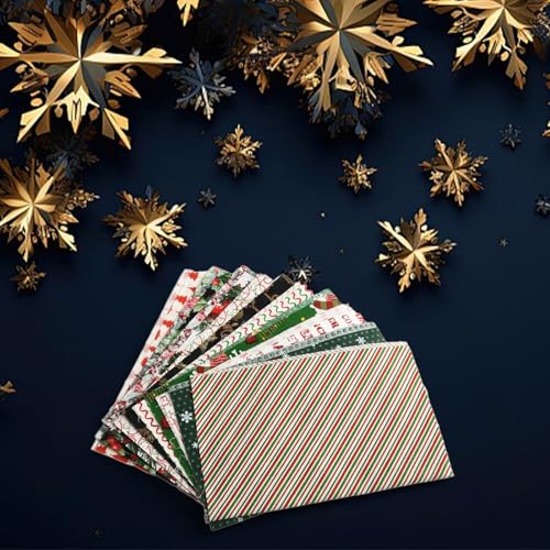 Tela de algodón para manualidades de costura y acolchado de la serie navideña con Papá Noel impreso, árbol de Navidad, calcetines de saco de Noel, patrones para proyectos de manualidades hechos a mano
