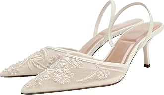 Fashion Mesh Slingback Pumps Shoes for Women Ankle Strap Pointed Toe Pumps