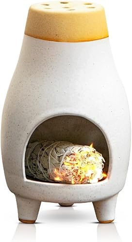 Palo Santo Sage Incienso Holder I Meditación Regalo Cerámica Decoración Cuenco Suministros de Brujería Cuenco de Manchas I Quemador Elegante para