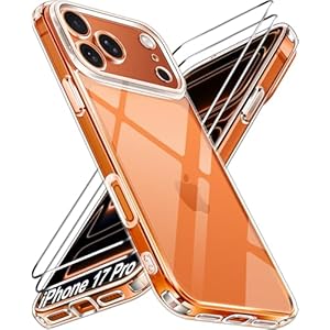 ivoler 3-in-1 Clear Case Designed for iPhone 17 Pro 6.3” 2025 with 2 Pack Tempered Glass Screen Protector, Military Shockproof Hard Back Slim for iPhone 17 Pro Cover – Clear