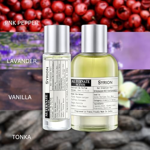 Image of Alternate Scents SYRION 100ml Long Lasting Perfume For Men |Strong&Long Lasting with 30% Oil Concentration|Warm Spicy Sweet|Fragrance From France |Made In India|