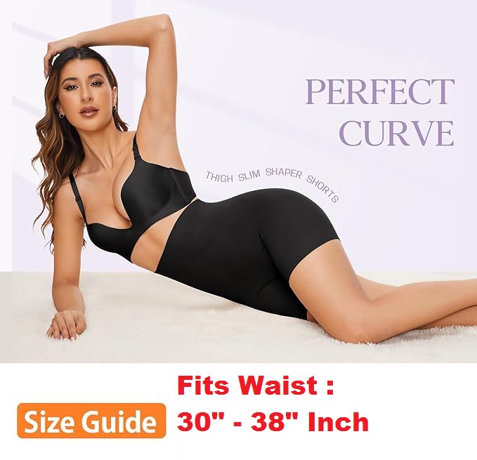 Image of Women's High Waist Tummy Tucker with Anti Rolling Strips Shapewear,Tummy Shaper and Comfortable Seamless Waist Cincher | Invisible Shaping Shorts High Waisted Waist Shaper