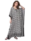 Gypsie Blu Plus Size Kaftans Women Polyester Long Maxi Dress Kimono Style Caftans Summer Casual Nightdress for Ladies