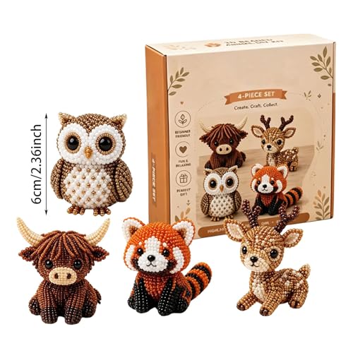 Figuras bonitas hechas a mano animales de perlas 3D con instrucciones 4