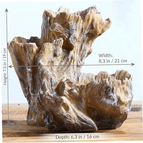 Bois flotté décor avec jardinière 3 sections en résine pour succulentes - 5