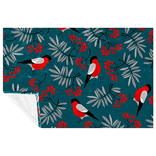 Couverture oiseaux douce chaude 150x100 cm lit plage canapé - 2