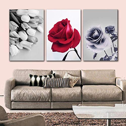 Affiche et impressions rose noir et blanc triptyque 60x90 cm
