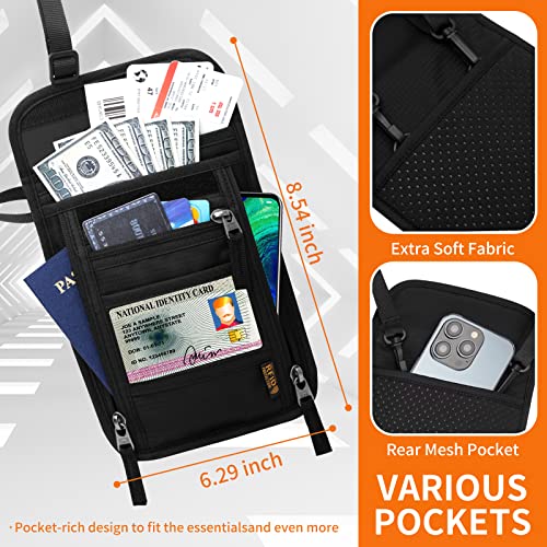 Hotemia Neck Wallet For Travel,Passport Holder Neck Pouch For Men Women With Adjustable Neck Strap And Rfid Blocking (Orange) #TOP1