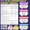 Kids 4+ Sleep Gummies No Melatonin - Magnesium Glycinate for Kids Teens with Saffron, L-Theanine, GABA, Chamomile, Lavender, Probiotics, Methylated B6 B12 Folate D3 for Unwind Brain & Muscle, 120cts