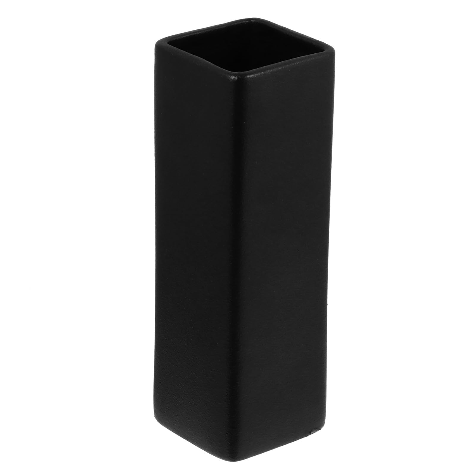 Vase carré en céramique noir pour décorer un bureau ou une table de salon